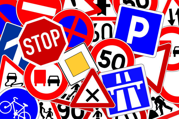 Many colorful traffic signs Many colorful traffic signs
