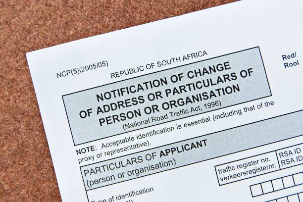 p2 Notification of change of address of particulars of person or organisation application form which can be found at the South African drivers licence department offices.